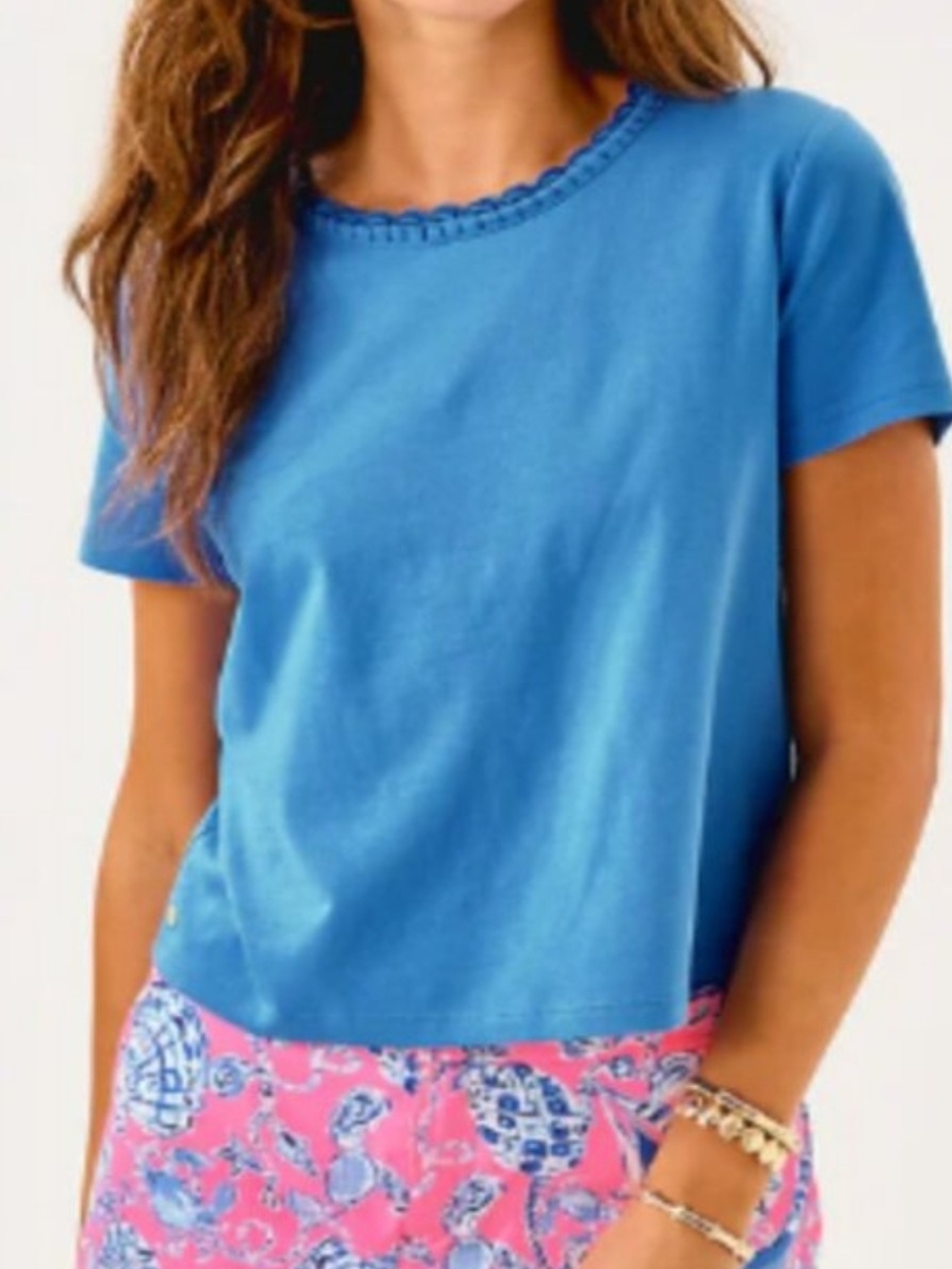 Lilly Pulitzer Cornflower Blue Short Sleeve Knit Top